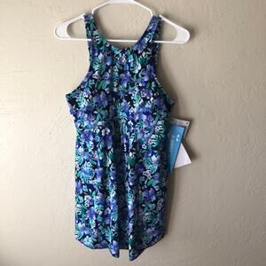 NWT A Shore Fit Floral Skirted One Piece Swimsuit Sz 12
